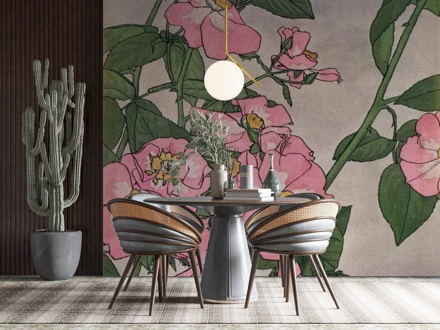 Rosehip by Hannah Borger Overbeck, printed and installed on a wall by Smart Art