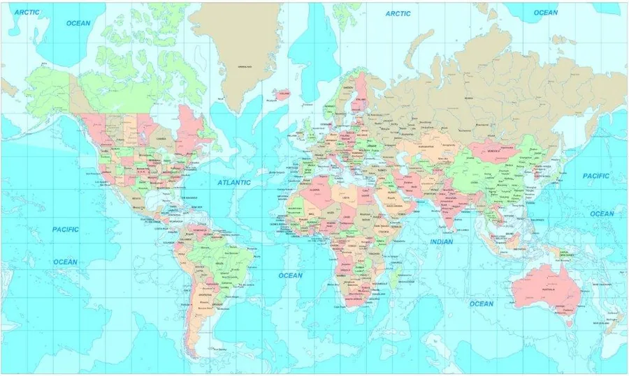 World Atlas Mural